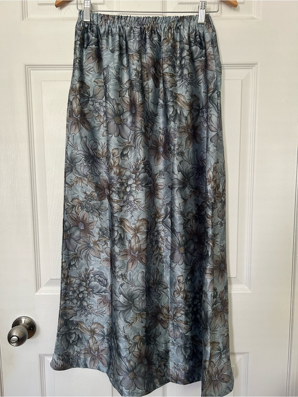 Vintage Silky Floral Skirt